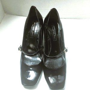 Vintage Bandolino Mary Jane Black Heels Dark Academia Retro Goth Grunge sz 9M
